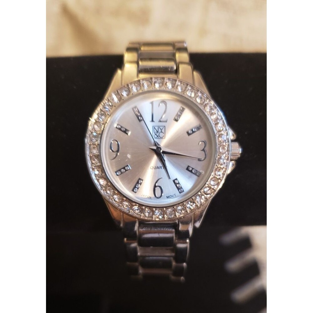 Artistic, Dressy, Elegant - NY&C Silver Tone and Rhinestone Women's Dress Watch